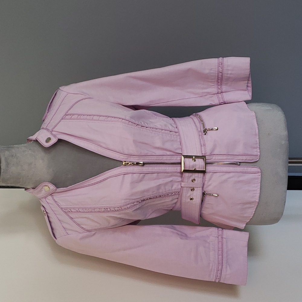 Whbm lilac belted jacket sz 10